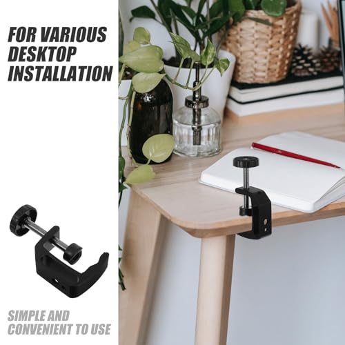 Luxshiny 2pcs Aluminum C-shaped Table Clamps, Heavy Duty Desk Mounting Work C-clamps for Woodworking, Photography, and Desktop Installation