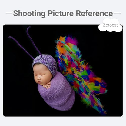 Zeroest Newborn Photo Prop Stretch Knit Wrap for Baby Photography Newborn Photoshoot Outfits Boys Girl Posing Blanket (Lavender) - color: Lavender