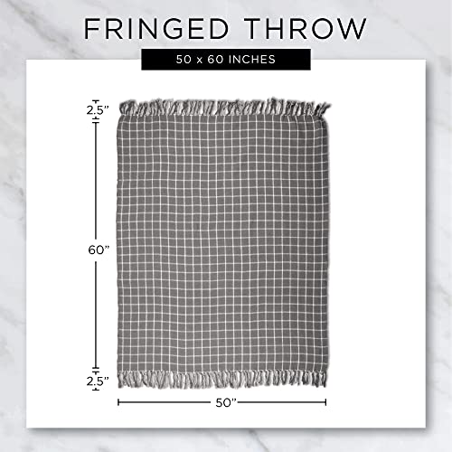 DII Rustic Farmhouse Double Diamond Woven Throw, 50x60, Cinnamon - color: Cinnamon