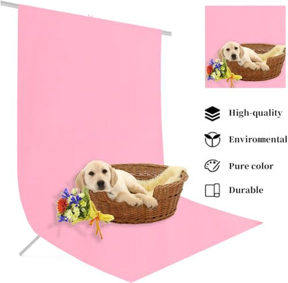 6x8 Ft Pink Screen Backdrop Background for Photography, Polyester Photo Backdrop for Photoshoot, Party, Video and Television Photography Backdrops Light Pink Backdrop