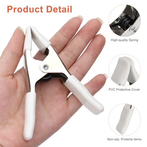 4Pcs Heavy Duty Spring Clamps, 4 Inch Backdrop Heavy Duty Spring Clamps Clips for Woodworking, Fabric, Large Curtains