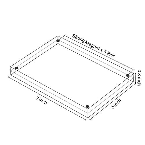 AMEITECH Acrylic Photo Frame 5x7 inches, Free Standing Desktop Double Sided Magnetic Picture Display, 10 + 10MM Thickness Clear Magnet Photo Frame with Microfiber Cloth, Gift Box Package - size: 5 x 7 inch
