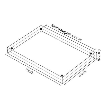 AMEITECH Acrylic Photo Frame 5x7 inches, Free Standing Desktop Double Sided Magnetic Picture Display, 10 + 10MM Thickness Clear Magnet Photo Frame with Microfiber Cloth, Gift Box Package - size: 5 x 7 inch