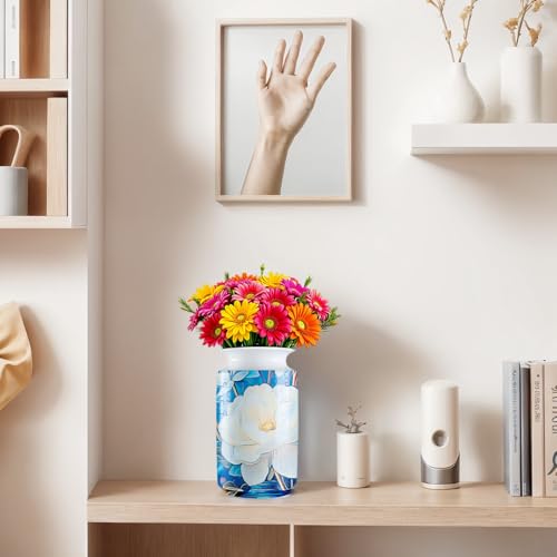 3D Puzzle Vase, 162 Curved Pieces DIY Flower Vase Craft Kit & 3D Puzzles for Adults, Creative Jigsaw Art Project Home Décor Centerpiece, (D-White Blossom Elegance) - color: D-white Blossom Elegance