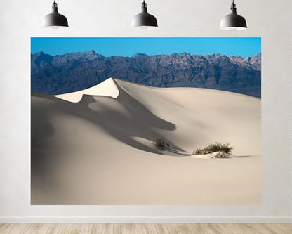 Trykid 7x5ft White Dune Mountain Backdrop Pale Clean Bright Pale Sand Peak Blue Sky Rocky Range Natural Scenery Photography Background Scenic Theme Party Decoration Photo Booth Prop Fabric - size: 7x5ft
