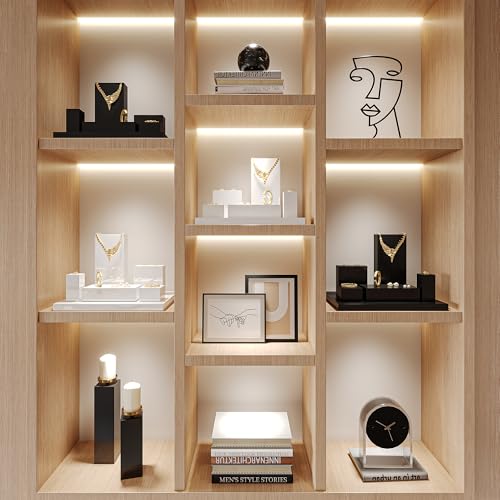 Oirlv Solid Wood Minimalism Style Jewelry Display Stand Showcase Jewelry Organizer Square Holder (SM05201) - color: SM05201