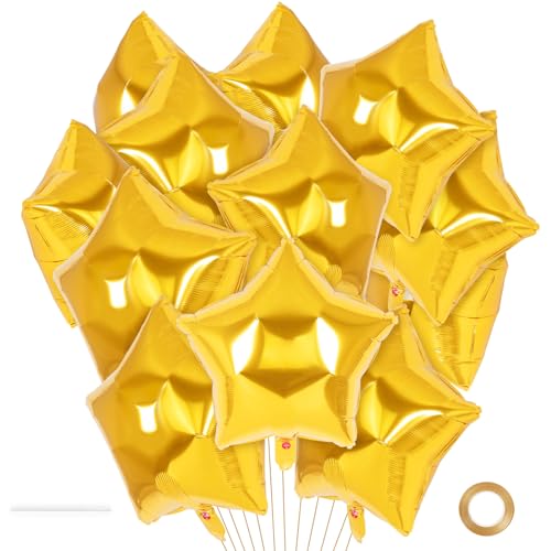 20 Pcs Star Balloons,18 Inch Star Foil Balloons,Stars Shaped Balloon Mylar Helium Balloon for Birthday Party Anniversary Wedding Baby Shower Decorations (Gold) - color: 18inch-gold