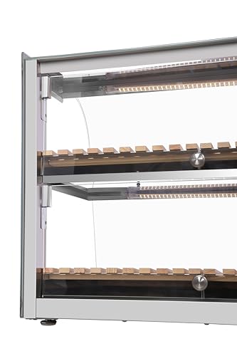 KoolMore 40 in. Glass Countertop Dry Bakery Display Case with Two Shelves and Bamboo Trays (DC-53C-B) - size: 40 in. - 2 Shelves