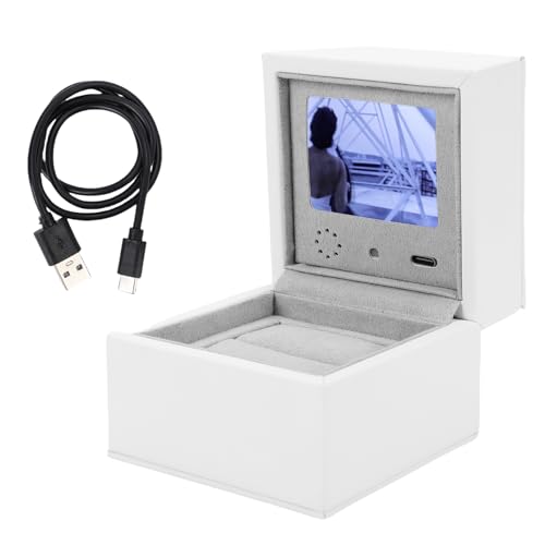 Smart Video Jewelry Box with LCD Screen, High End Personalized Ring Storage Case for Anniversaries Weddings