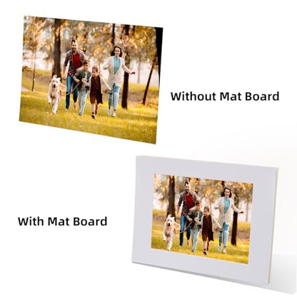 TOPZEA 18 Set White Picture Mat Kit, Include Anti Acid White Core Bevel Cutting Mats and Blank Backing Board, Pre-Cut Frame Matting Complete Set for Photo Prints Artwork, 5 x 7, 8 x 10, 11 x 14 Inch