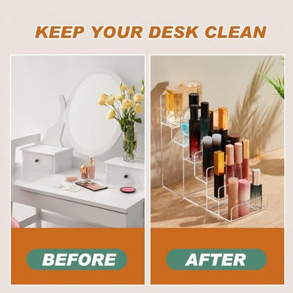 Kathfly 2 Pack 6-tier Acrylic Display Stand for Purses & Wallets, Clear Riser Organizer Shelf for Perfume, Sunglasses, Cosmetics, Multi-Tiered Countertop Vendor Display for Craft Fairs, Retail - size: 6-tier