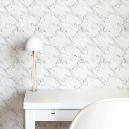 Main Street Peel and Stick Wallpaper Eco-Friendly Sheets 12 Pack, 11 X 16 Inch Carrara Marble Design, Wall Mural for Home Decor, Removable Wall Decor Wallpaper Peel and Stick for DIY Projects - style: Carrara Marble Design SCF