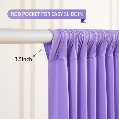 Lavender Backdrop Curtains 4 Panels - Wrinkle-Free Polyester Photography Drapes for Baby Shower & Party Background Backdrop Stand - 16 X10FT - color: Lavender, size: W4' x H10'(4 panels)