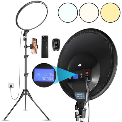 6" Ring Light with Tripod Stand for YouTube & Makeup, Mini LED Camera Light with Phone Holder, 3 Light Modes & 11 Brightness Levels (14 inch with Tripod Stand) - size: 14 inch with Tripod Stand