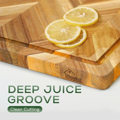 Howizz Acacia Wood Large Cutting Board, Herringbone Acacia Cutting Board - 20"x15"x1" - color: 5-Herringbone, size: 20"L x 15"W