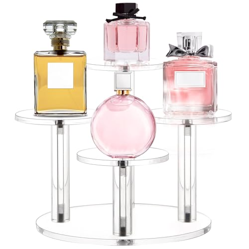 Jusalpha Acrylic Display Stand, 4 Tier Round, Clear Organizer for Jewelry, Funko POP Figures, Perfume, Cupcake, Countertop Decoration (4 Tier) - size: 4 Tier