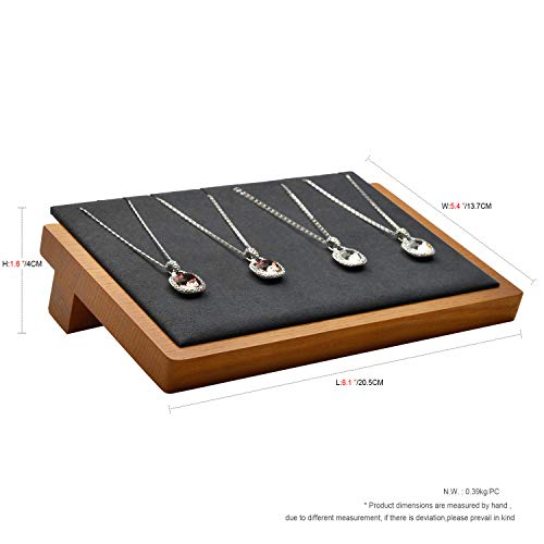 Jewelry Tray Solid Wood Display Stand Necklace Organizer Display Props Tray WSM (WSM02702) - color: WSM02702