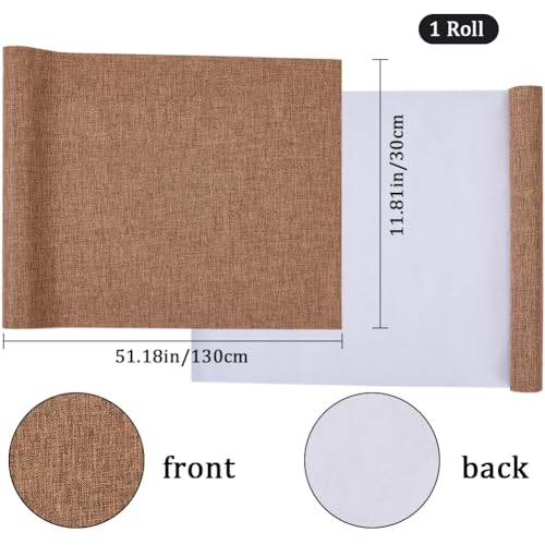 CRASPIRE 51 x 11.8 Linen Book Cloth Brown Books Binding Fabric Surface Paper Backed Bookcover Densely Woven Cloth Books Album Scrapbooking Archival Covering Protector Bookcloth Bookbinding Supplies - color: Brown