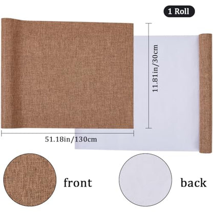 CRASPIRE 51 x 11.8 Linen Book Cloth Brown Books Binding Fabric Surface Paper Backed Bookcover Densely Woven Cloth Books Album Scrapbooking Archival Covering Protector Bookcloth Bookbinding Supplies - color: Brown