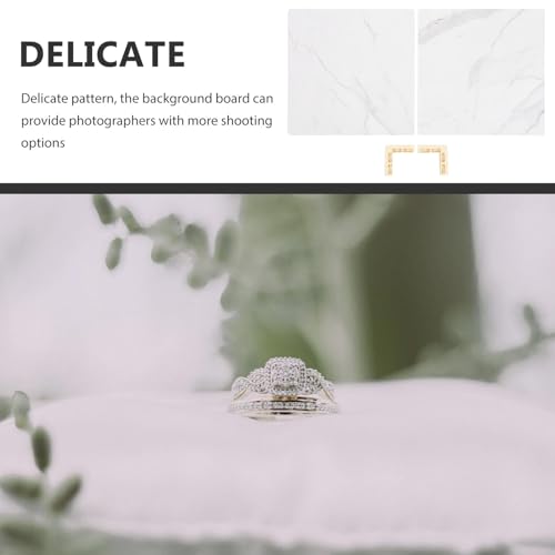 Alipis 2pcs 40x40cm Mini PVC Photography Backdrop Boards with White Marble Pattern for Product Photography and Food Flat Lay Photoshoot