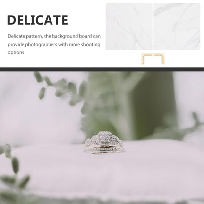 Alipis 2pcs 40x40cm Mini PVC Photography Backdrop Boards with White Marble Pattern for Product Photography and Food Flat Lay Photoshoot