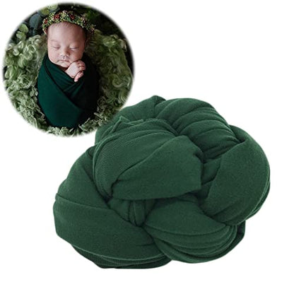Zeroest Newborn Photography Outfits Props - Stretch Wraps for Baby Boys & Girls - Photoshoot Posing Wrap Blanket (Dark Green) - color: Dark Green