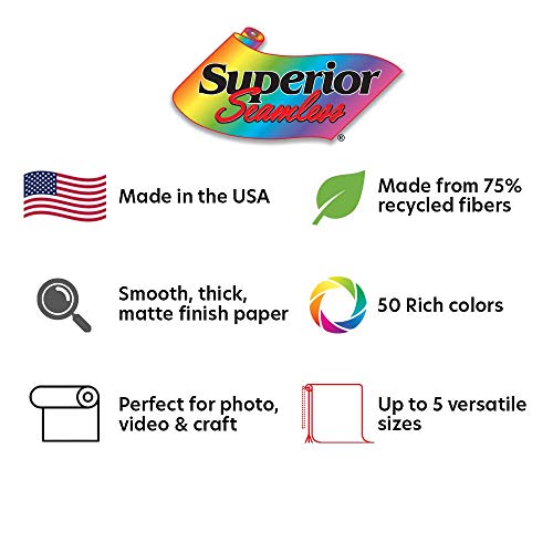 Superior Seamless Photography Background Paper, #44 Jet Black 86 inches Wide x 36 feet Long (Made in USA)
