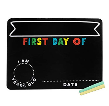 Kate & Milo Reusable Photo Sharing Prop, Back to School Chalkboard Sign to Commemorate The First or Last Day, for Kids, Boys and Girls - style: School Days Chalkboard