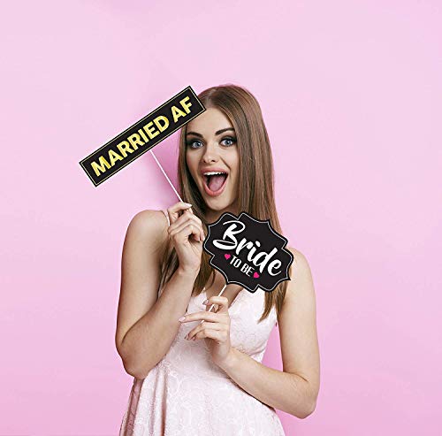 Bachelorette Photo Booth Props - 36 Pieces - Bride Tribe Bridal Shower Party Supplies and Gifts