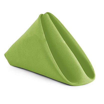 Gee Di Moda Cloth Napkins - 17 x 17 Inch Apple Green Dinner Napkins - Set of 12 Soft & Absorbent Washable Fabric Cloth Table Napkins with Hemmed Edges for Hotel Restaurant, Holiday Parties & Wedding - color: Apple Green