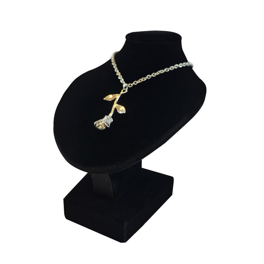 Portrait Jewelry Stand Pendant Jewelry Display Stand Wooden Portrait Neck Model Necklace Holder Stand for Selling - color: Black