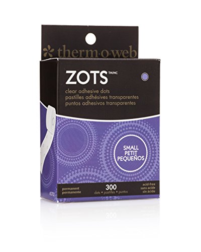 Thermoweb Zots Clear Adhesive Dots, Small, 3/16-Inch-by-1/64-Inch Thick, 300-Pack - size: Small
