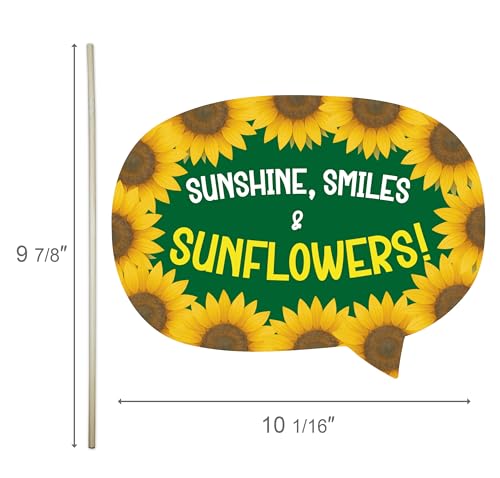 Sunflower Harvest Photo Booth Props – 12 Funny Floral Signs for Fall Festival, Garden Party, Rustic Wedding & Farmhouse Decoration Kit - style: Sunflower