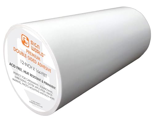 Best 12" Ultra-Thin Permanent Double-Sided Tape for Arts, Crafts, Die Cutting, Photography, Scrapbooking, Tear-by-Hand, Documents, All Purpose (12-Inch by 55 Yards) - size: 12-Inch Ultra-Thin