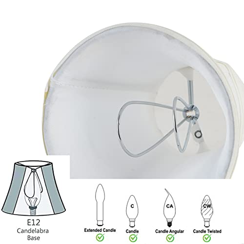 EFINEHOME Mini Lamp Shade Clip On Bulb for Candelabra Bulbs- Barrel Fabric Shade ONLY for Candle Bulbs Chandelier Wall Lamp DIY Lighting Accessories (1, White) - color: White