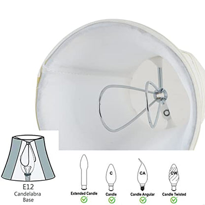 EFINEHOME Mini Lamp Shade Clip On Bulb for Candelabra Bulbs- Barrel Fabric Shade ONLY for Candle Bulbs Chandelier Wall Lamp DIY Lighting Accessories (1, White) - color: White