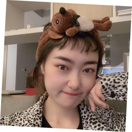 Cute Cartoon Animal Face Washing Hairband for Women, Soft Makeup Headband with Mouse Design, Hairband Prop for Skincare and Birthday Photography