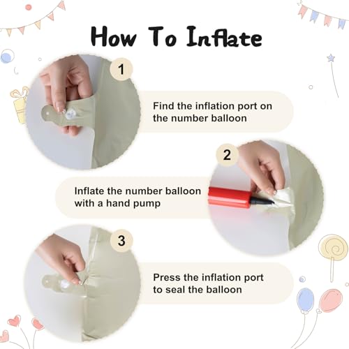 CARGEN 40 Inch Creamy White Number 6 Balloon, Large Beige Foil Mylar Digital 0-9 for Birthday Decorations, Boho Neutral Party Supplies, Wedding Anniversary Photo Props, Helium or Air Fill - style: Number 6