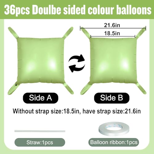 36Pcs Avocado green Square Foil Balloons Wall Backdrop, Double Sided Metallic Foil Balloons Tunnel Arch Garland Kit for Photo Booth Birthday Wedding Halloween Christmas Party Decorations - color: Olive Green, size: 36PCS