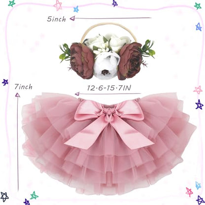 BLUETOP Cute Newborn Photography Outfits Boys Girls Baby Costume Set - style: 04 Blush Pink Tutu