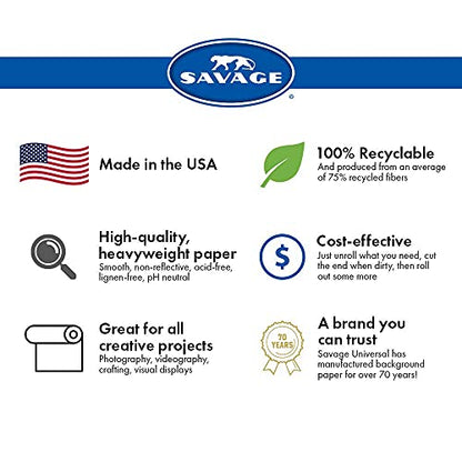 Savage Seamless Background Paper - #20 Black (107 in x 36 ft) with Free 2" x 4yd Black Gaffer Tape