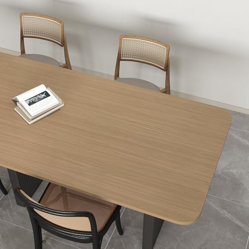 16"x118" Light Brown Wood Grain Contact Paper No Bubbles Self Adhesive Wallpaper Waterproof Wood Vinyl Wrap Matte Wooden Peel and Stick Wallpaper Faux Natural Wood Stickers for Cabinets Drawer Table - color: Light Brown, size: 15.7" x 118"