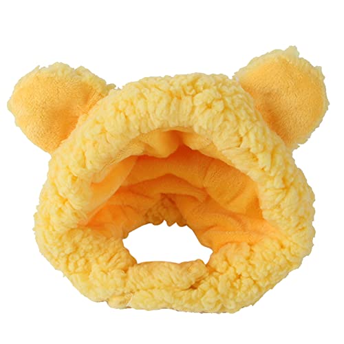 Bear Pet Costume Hat for Dogs Cute for Headwear Hat Pet Holiday Accessories Photo Props Suitable for Cats and Puppy - color: Yellow