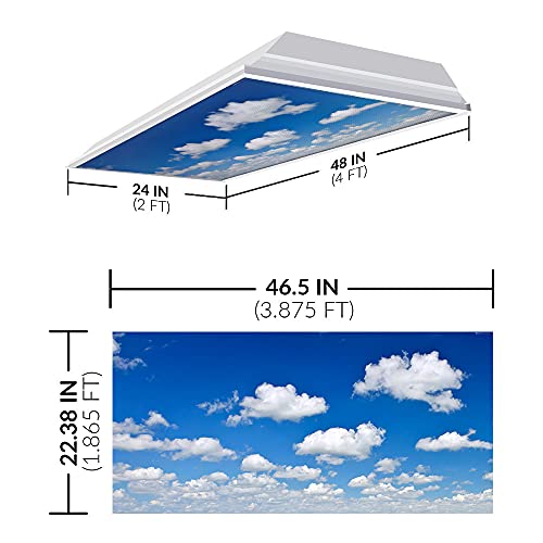 OCTO LIGHTS Fluorescent Light Covers Cloud Sky Panel for Ceiling Lights, Light Covers for Ceiling Lights Classroom 2x4 (22.38"x46.5") Backlit Film Insert for Fluorescent Light Fixtures (Pack of 1) - color: Spacial Altostratus, size: 1pk