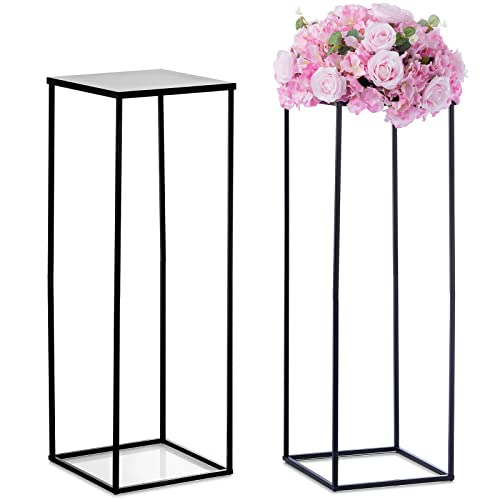 Nuptio Black Vase for Wedding Centerpieces - 2 Pcs 31.5 inch Tall Vases for Wedding Tables Home Party Decorations - color: Black, size: 31.5 inch - 2 PCS