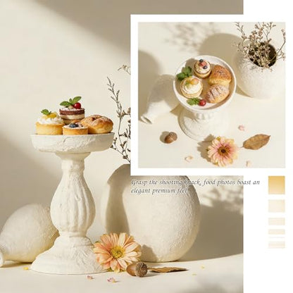 7PCS Product Photography Props: Small Product Photoshoot Props-Hand Painting Texture Photo Props for Jewelry Cosmetics Mini Items Picture - color: beige