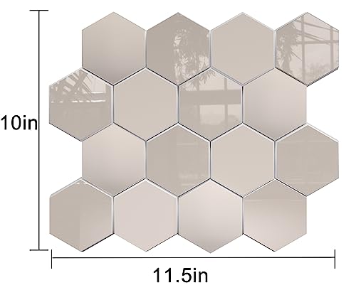 Thickened Hexagon Peel and Stick Tile Backsplash, New Upgrade Glossy and Matte Beige Waterproof Stick on Backsplash, Self-Adhesive Marble Tiles for Kitchen,Bathroom and Bedroom，10-Sheet. - color: Matte and Glossy Beige
