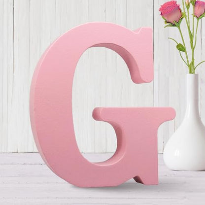 AOCEAN 6 Inch Pink Wood Letters Unfinished Wooden Letters for Wall MAGA Decorative Standing Letters Slices Sign Board for Crafts Christmas Decoration Home Party Projects (G) - style: G