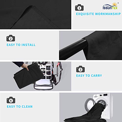 ISSUNTEX 10X16 ft Background Muslin Backdrop, Photo Studio, Collapsible High Density Screen for Video Photography and Television-Black - color: Black, size: 10X16 ft