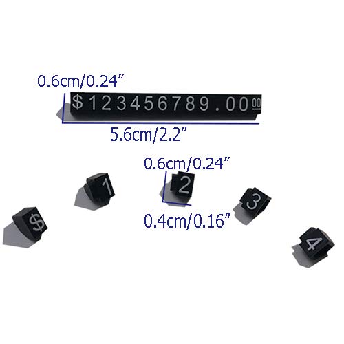 Price Tag Cube Adjustable Assembly Number Angled Pricing Counter Display Stand Label Sale Price 14 Sets (Black, Medium) - color: Black, size: Medium